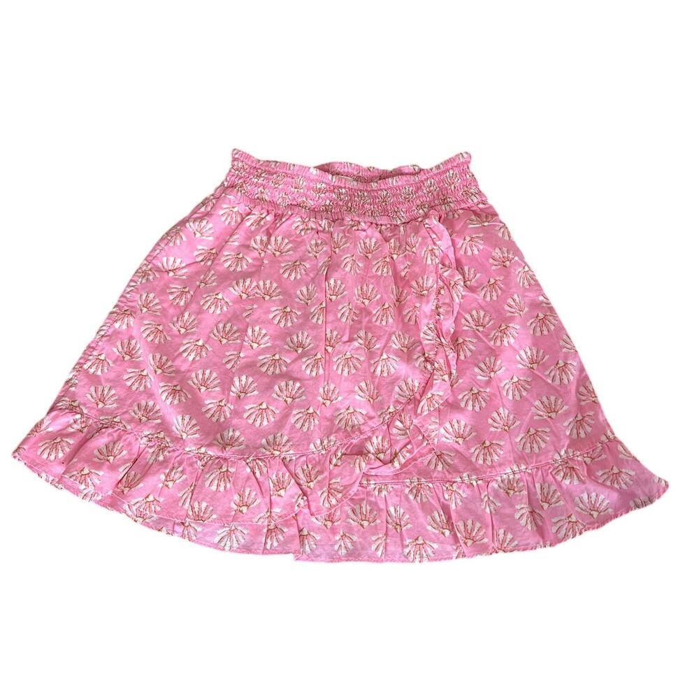 Crewcuts 14 Pink Floral Tiered Print Skirt Stretch